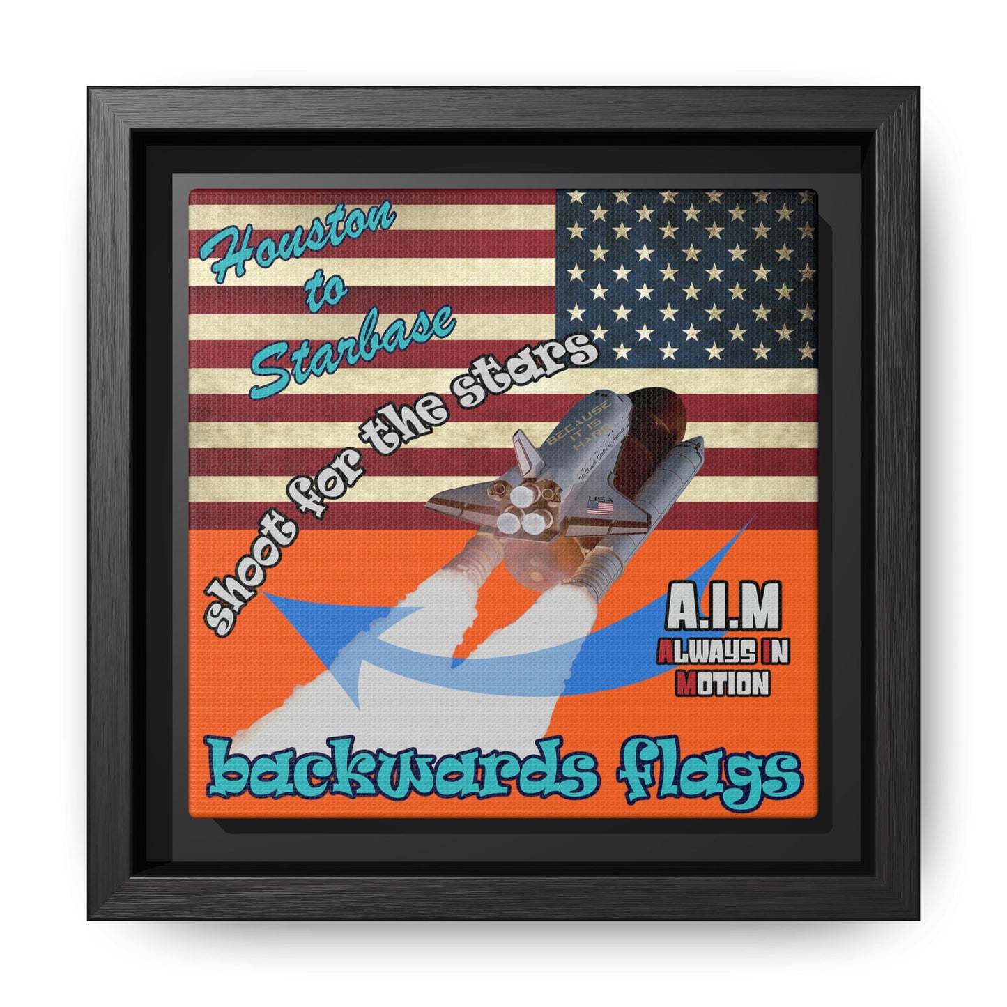 shoot for the stars - framed canvas art (orange)