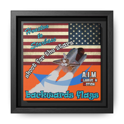 shoot for the stars - framed canvas art (orange)