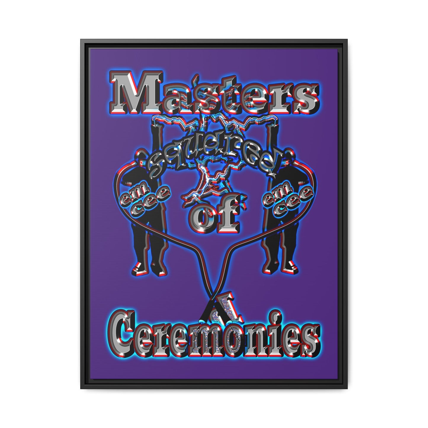 em cee squared - framed canvas art (purple)