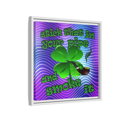 stick that in your pipe and smoke it - framed canvas art (purple wave)