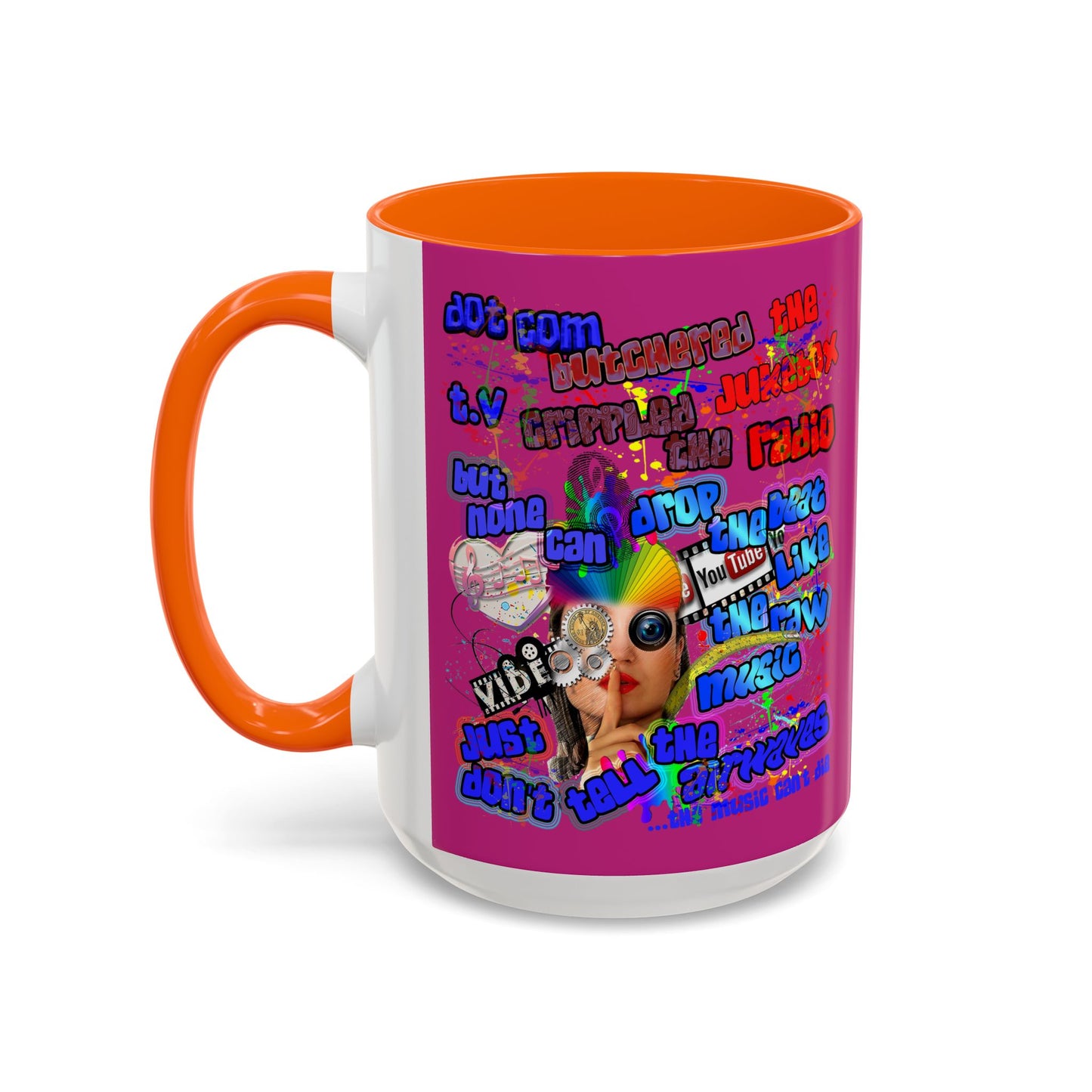 drop the beat - Accent Mug (pink)