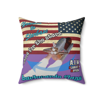 shoot for the stars - Faux Suede Square Pillow - (light purple)