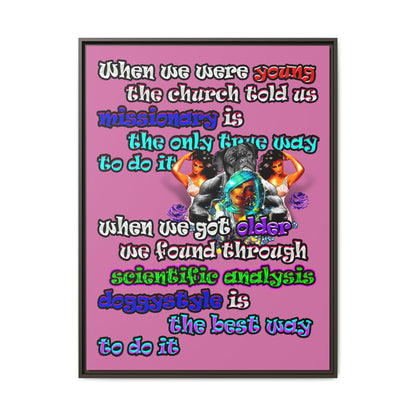 doggystyle - framed canvas art (light pink)