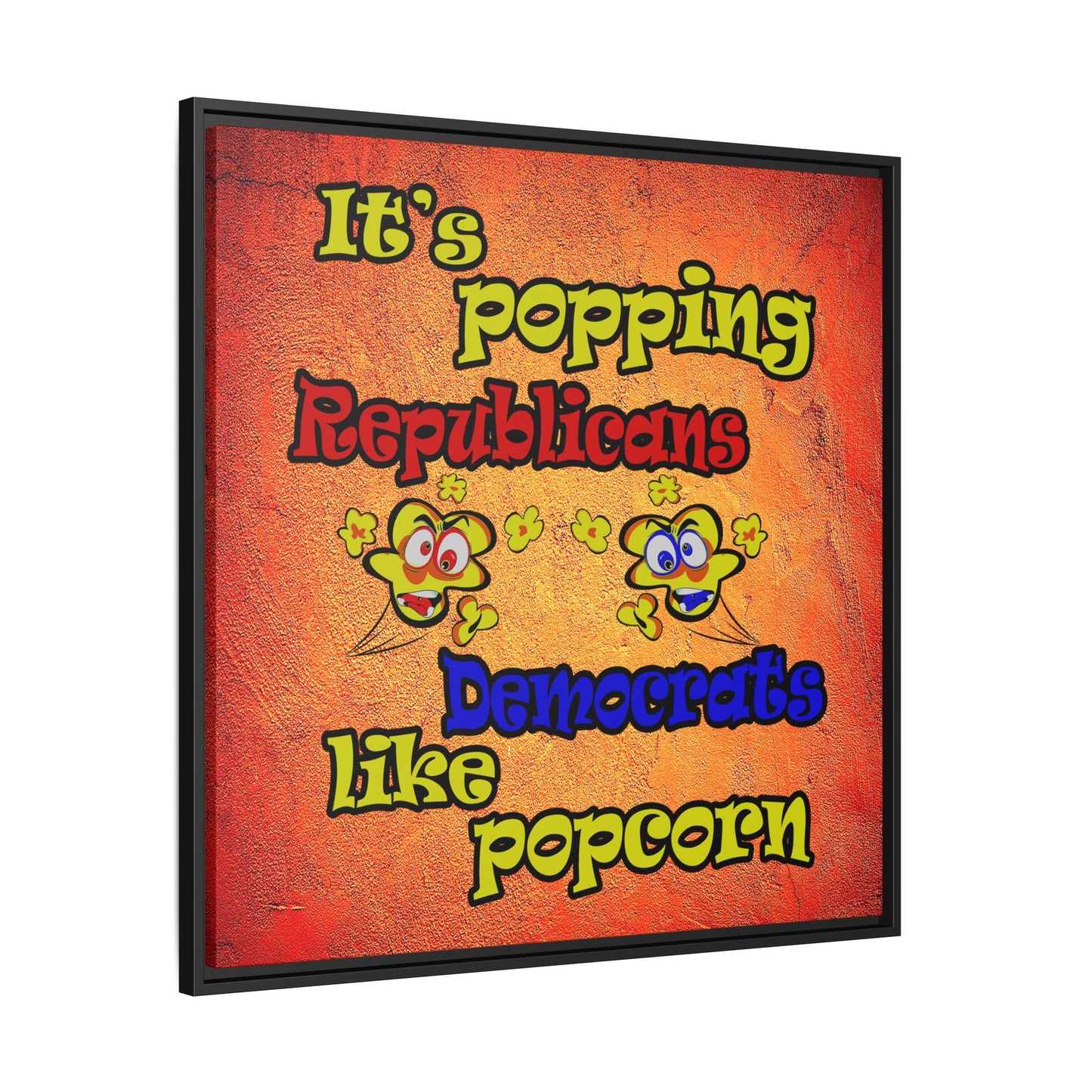 popping like popcorn - framed canvas art (burnt orange)