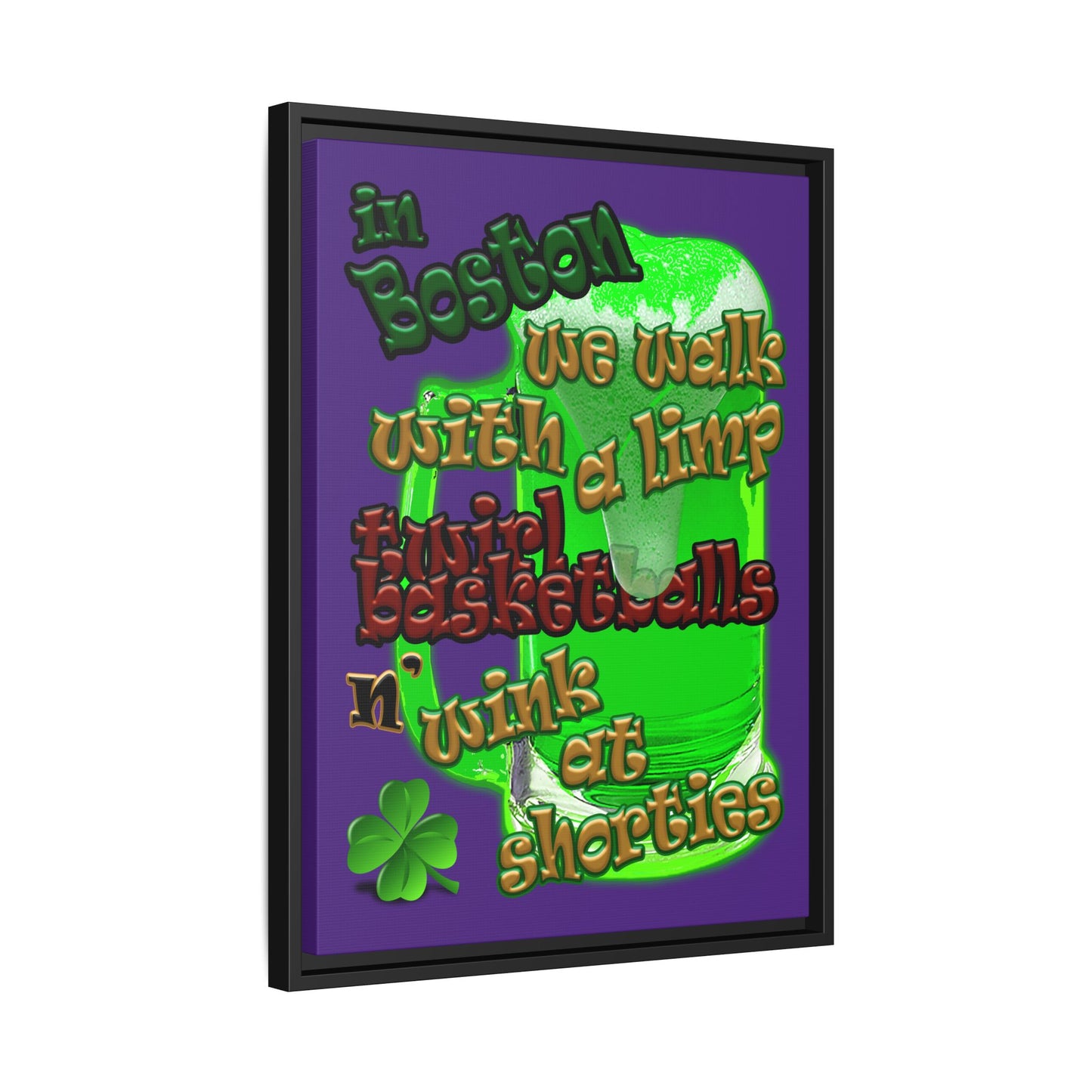 celtics logo - framed canvas art (purple)