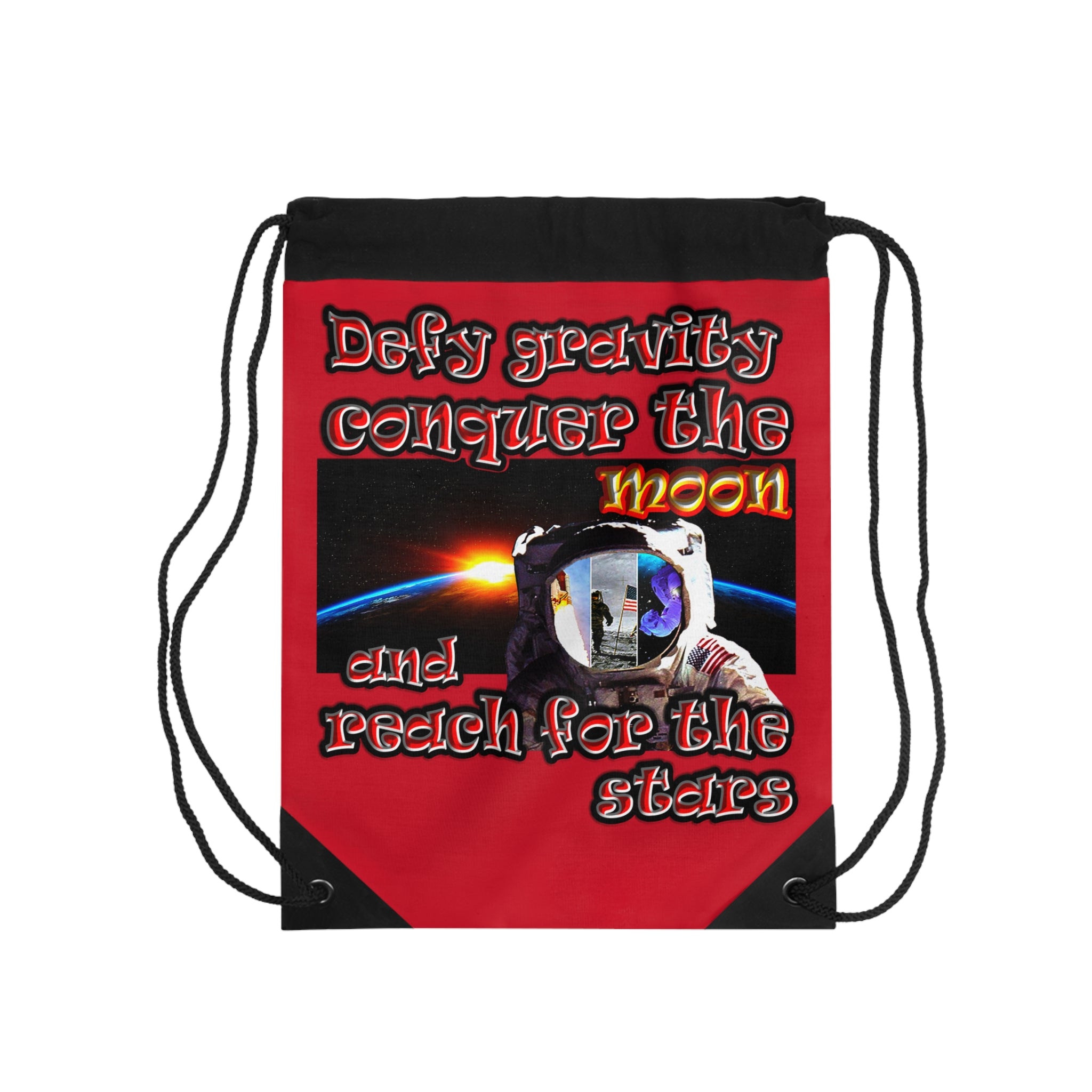 defy conquer reach - Drawstring Bag (dark red)