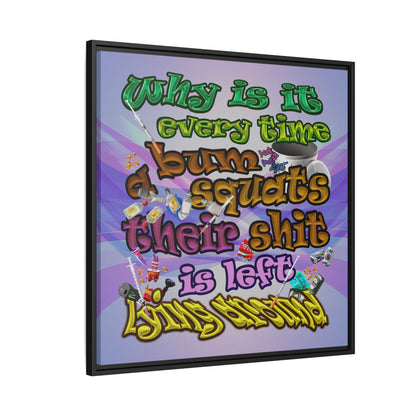 the bum's shit - framed canvas art (light blue-pink wave)
