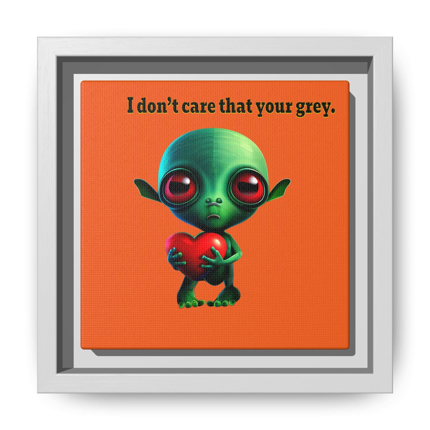 I don't care that your grey - framed canvas art (orange)