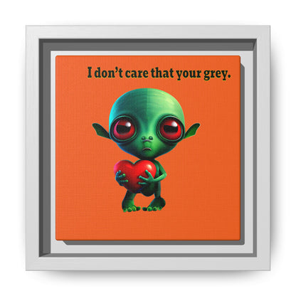 I don't care that your grey - framed canvas art (orange)