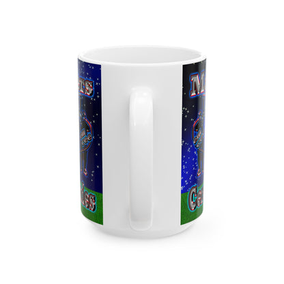 em cee squared - White Mug ('snoops' background)