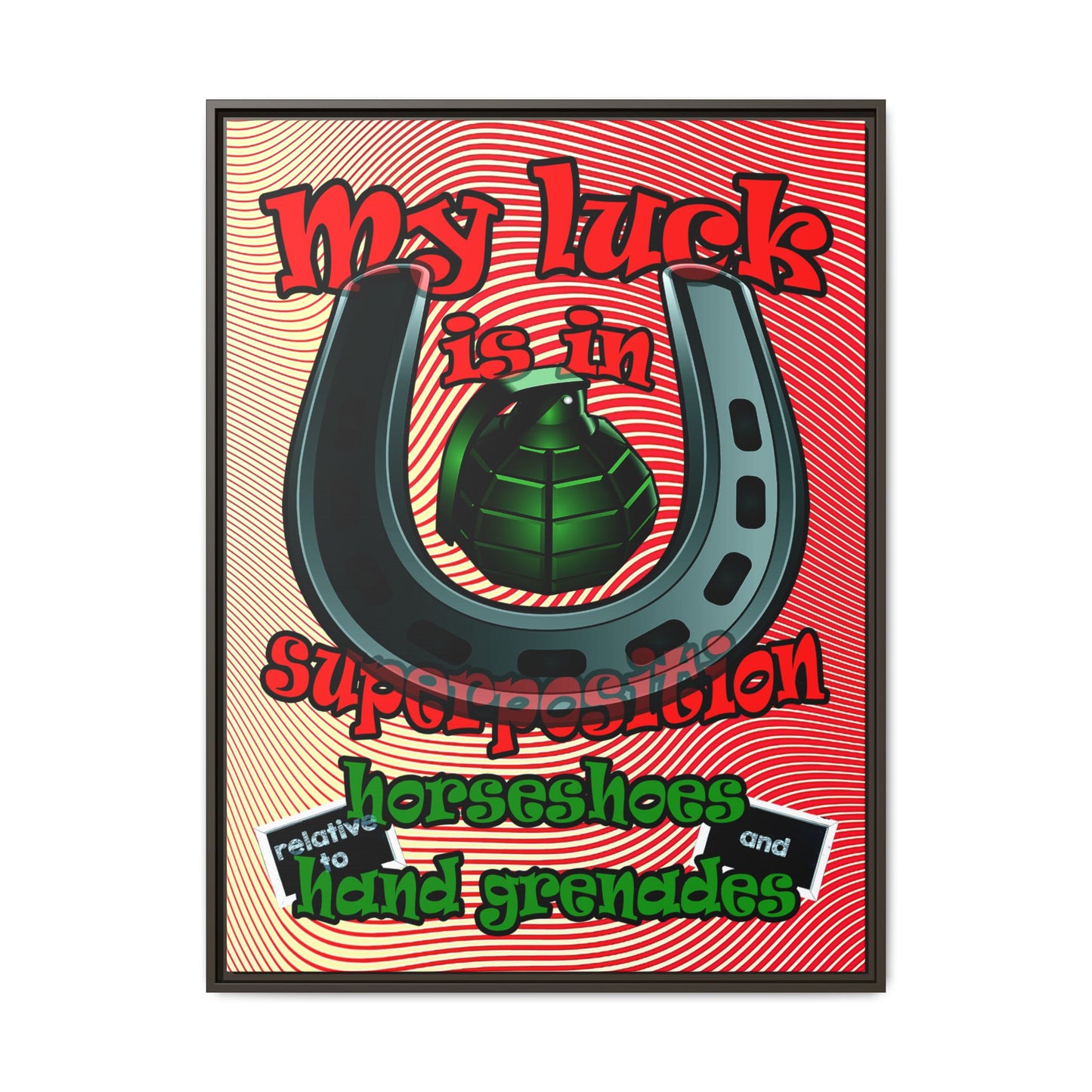 my luck - framed canvas art (yellow-orange wave)