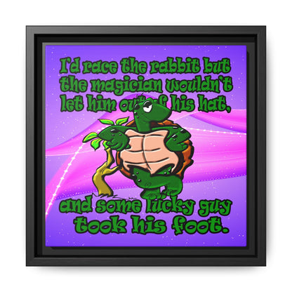 turtle race - framed canvas art (purple-pink wave)