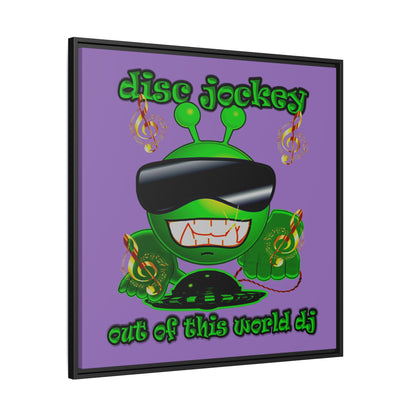 disc jockey - framed canvas art (light purple)