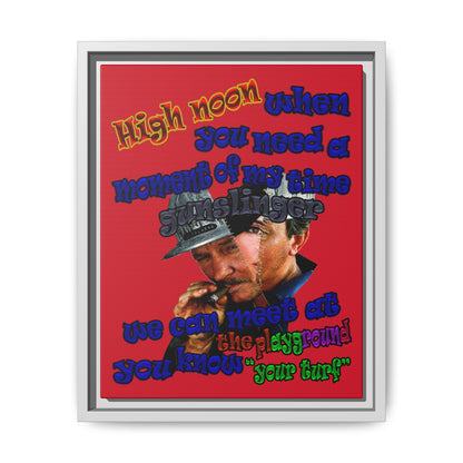 high noon - framed canvas art (dark red)