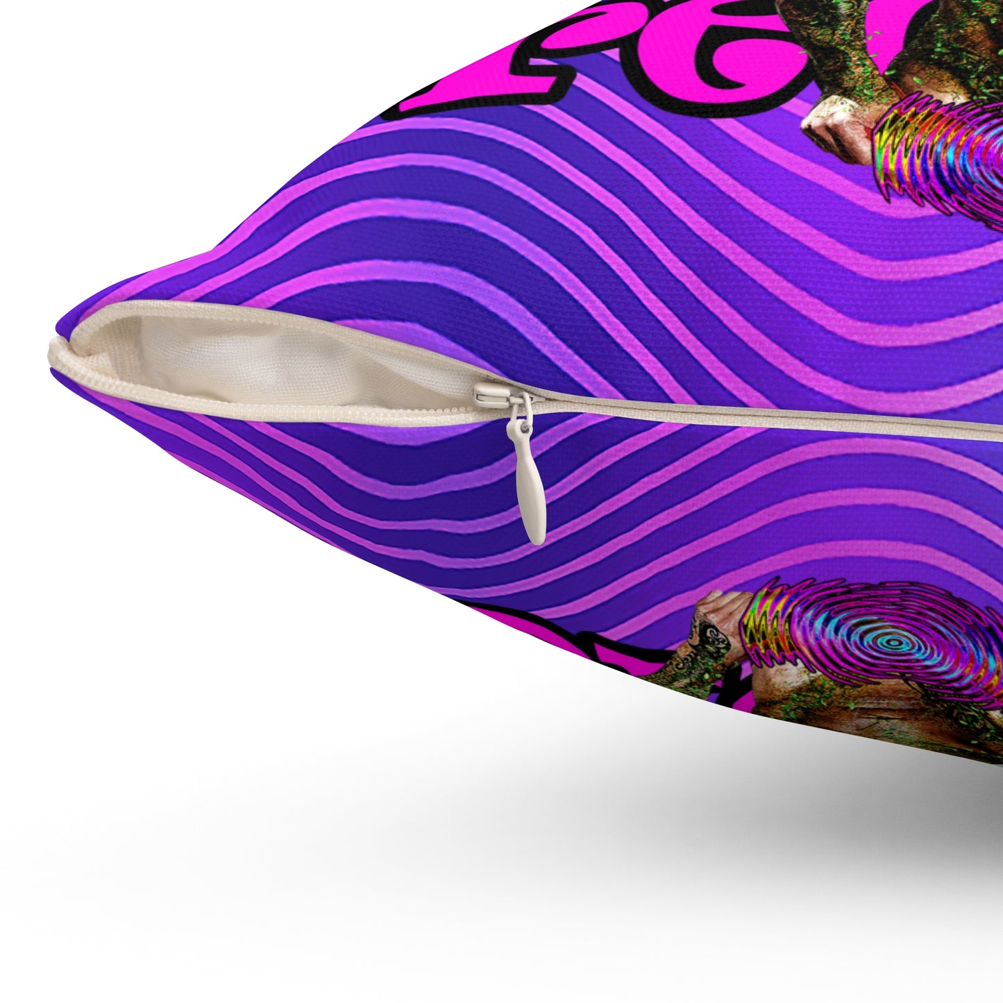 hoes b4 bros - Spun Polyester Square Pillow - (purple wave)