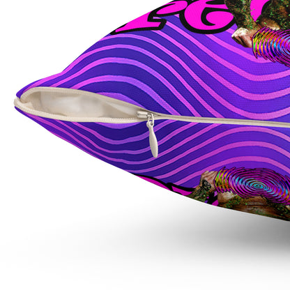 hoes b4 bros - Spun Polyester Square Pillow - (purple wave)