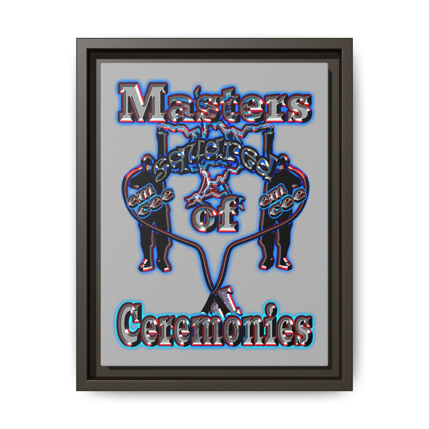 em cee squared - framed canvas art (light grey)