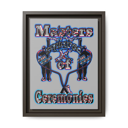 em cee squared - framed canvas art (light grey)