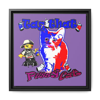 tag that - framed canvas art (light purple)