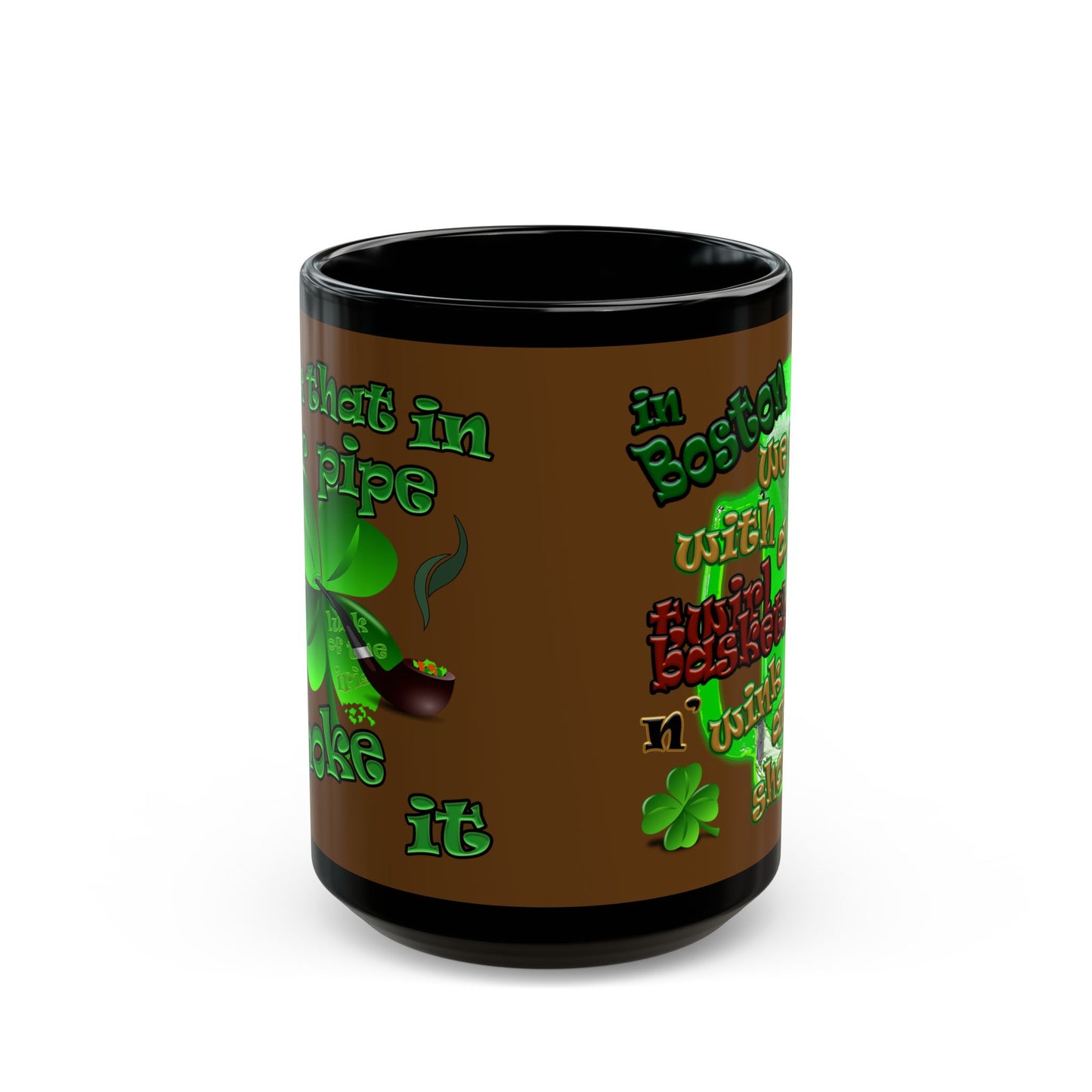 celtics logo - Black Mug (brown)