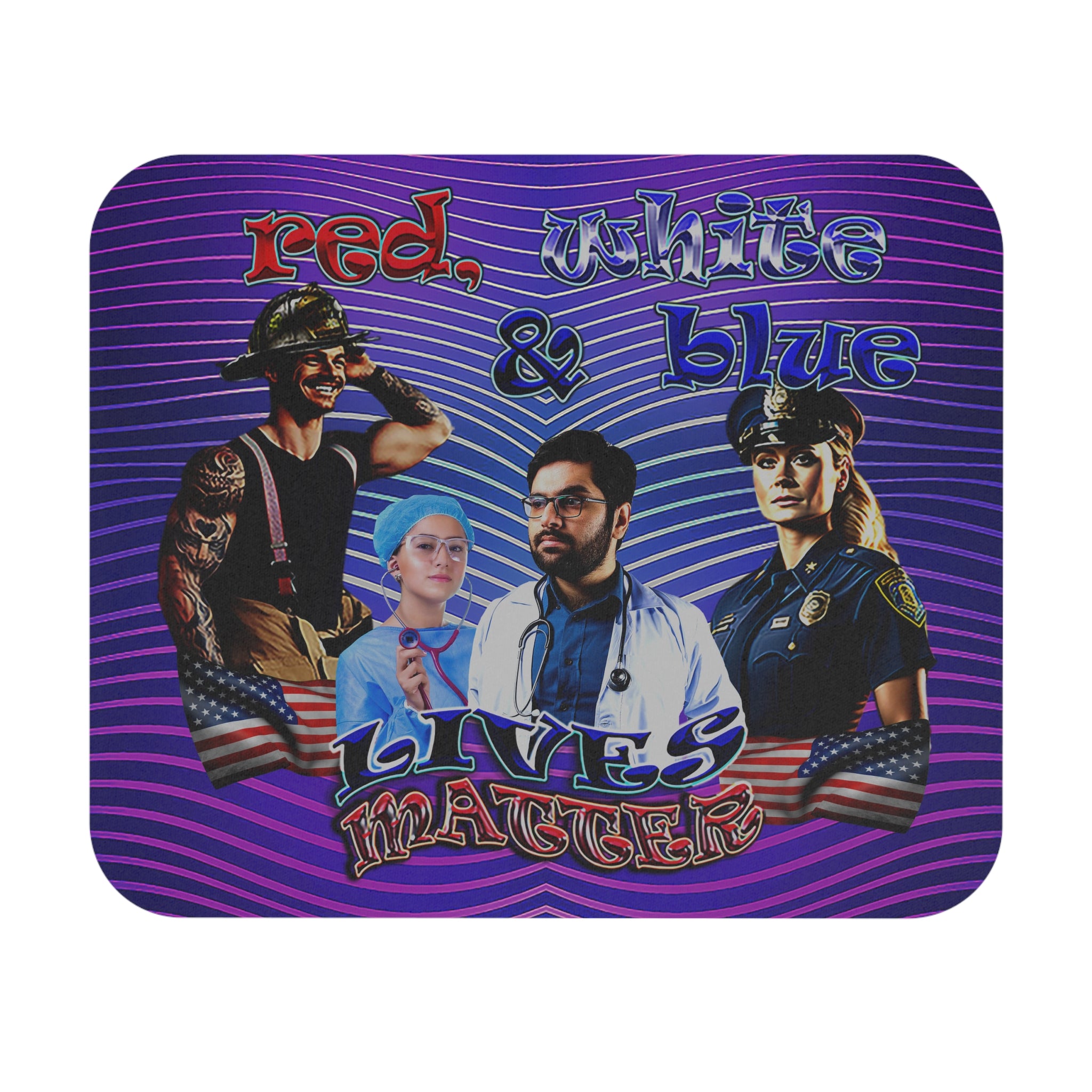 rw&b lives matter - Mouse Pad (Rectangle) (purple wave)