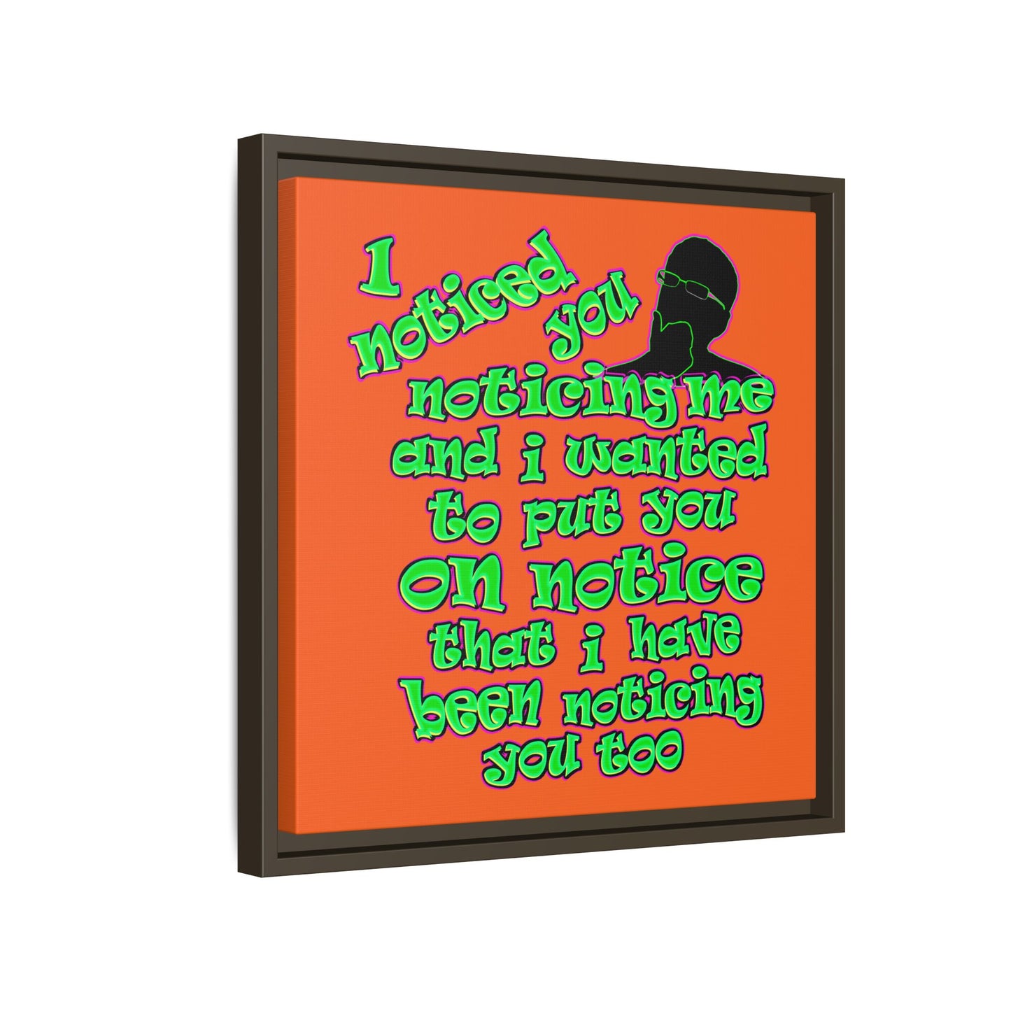 noticed you noticing - framed canvas art (orange)