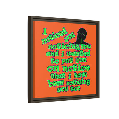 noticed you noticing - framed canvas art (orange)