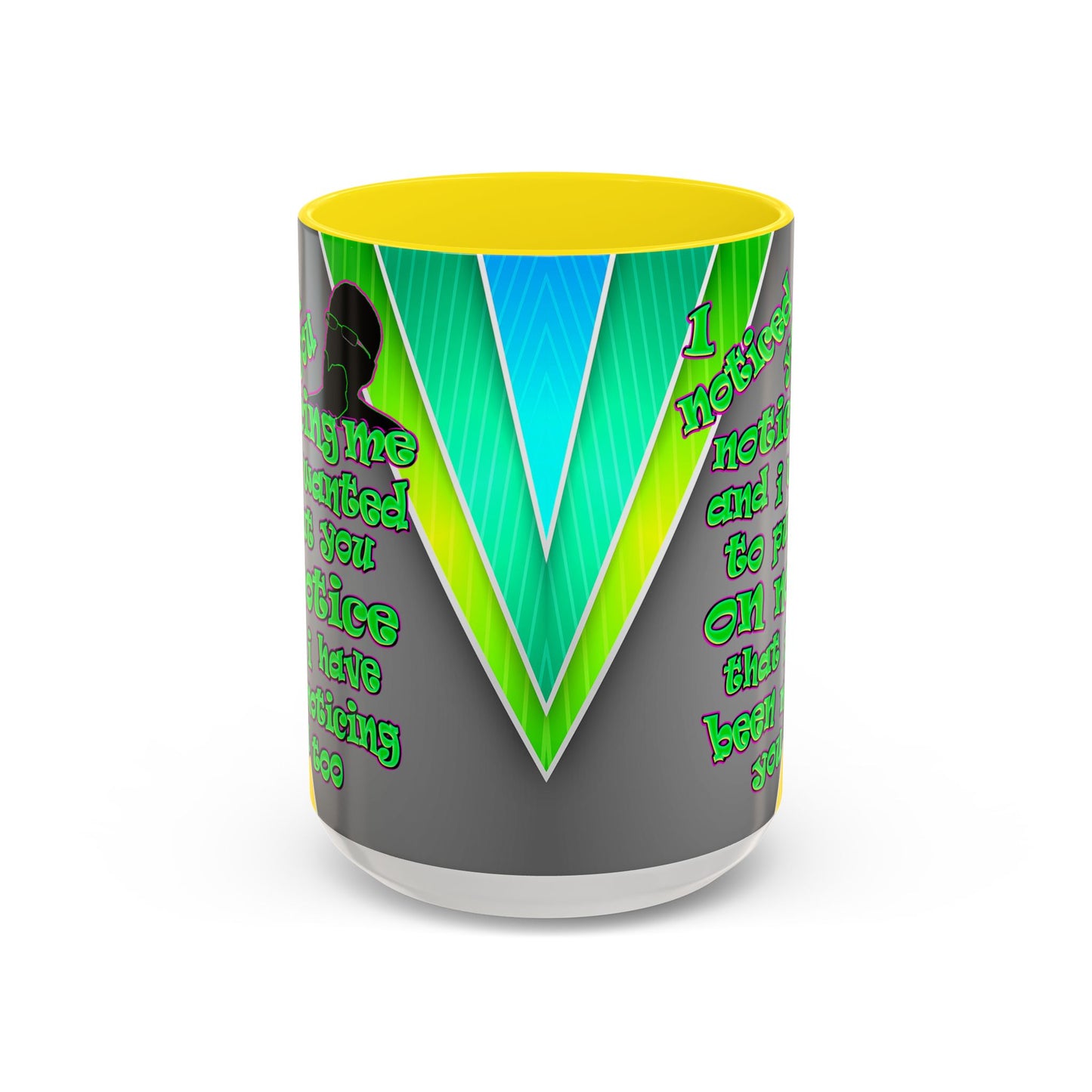 noticed you noticing - Accent Mug (rainbow split)