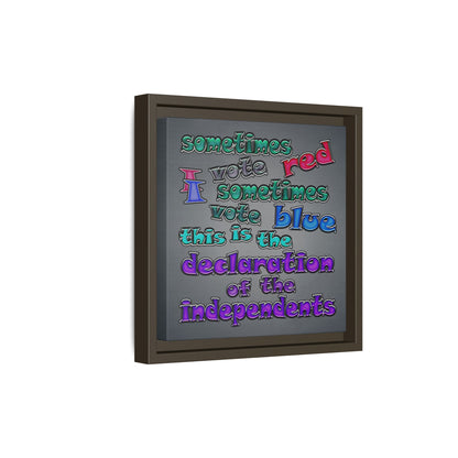 declaration of the independents - framed canvas art (grey-light grey)