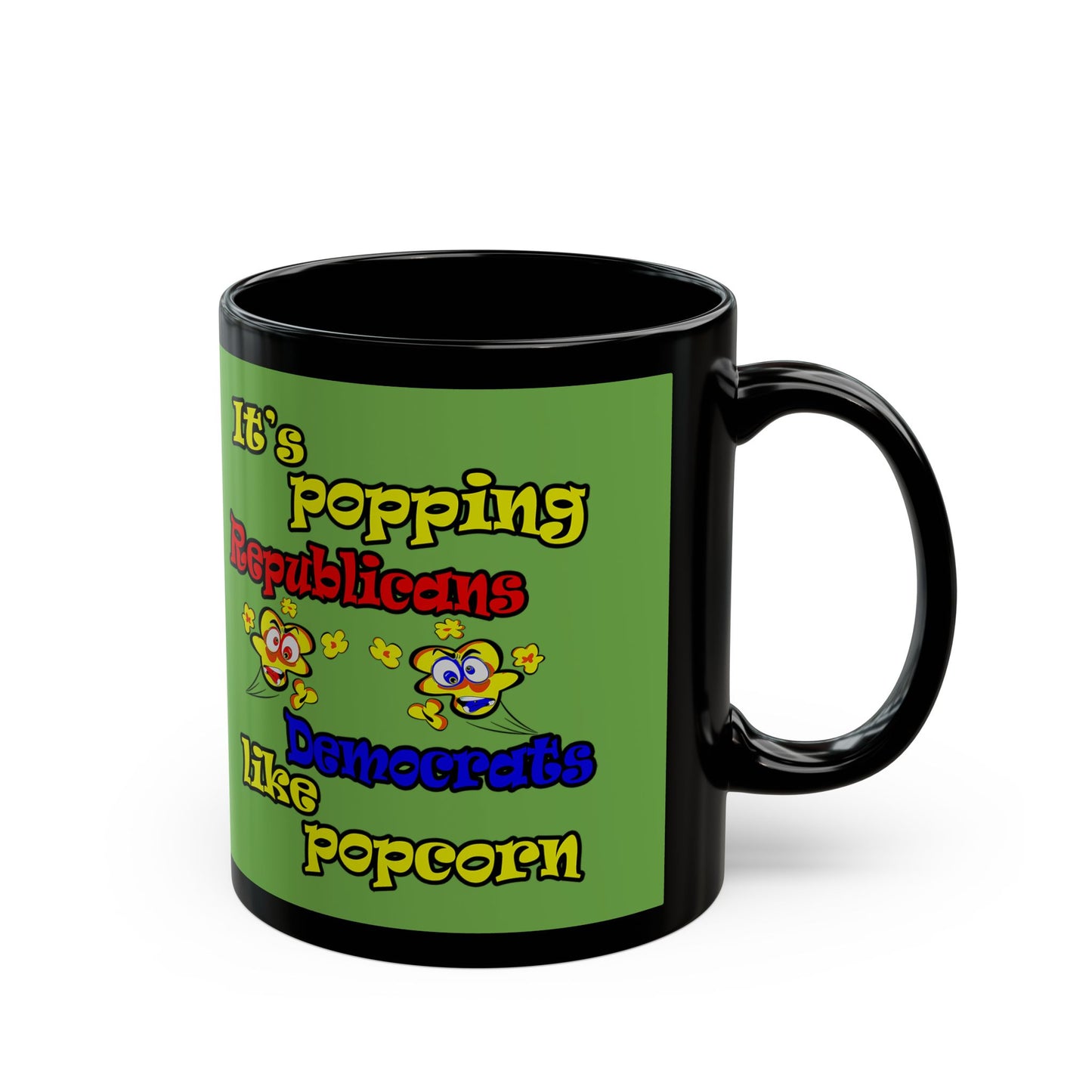 popping like popcorn - Black Mug (green)
