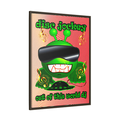 disc jockey - framed canvas art (yellow-orange wave)