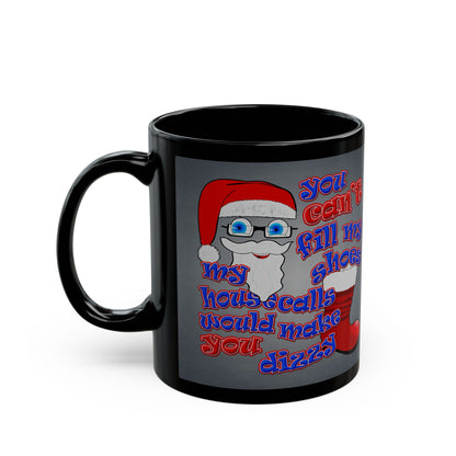 santa's shoes - Black Mug (grey-light grey)