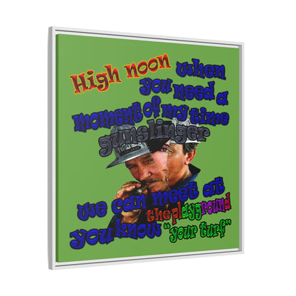 high noon - framed canvas art (green)