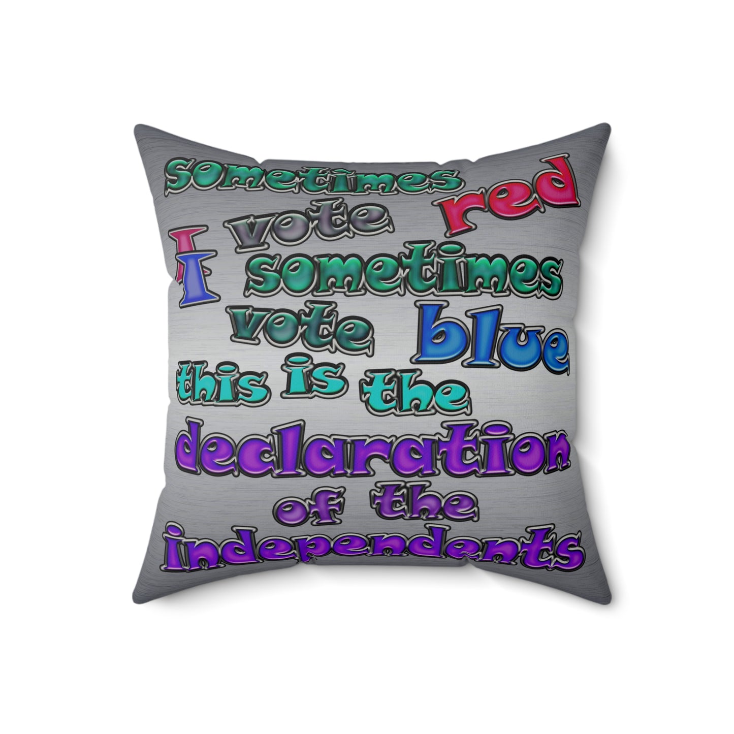 declaration of the independents - Faux Suede Square Pillow - (brushed nickel)