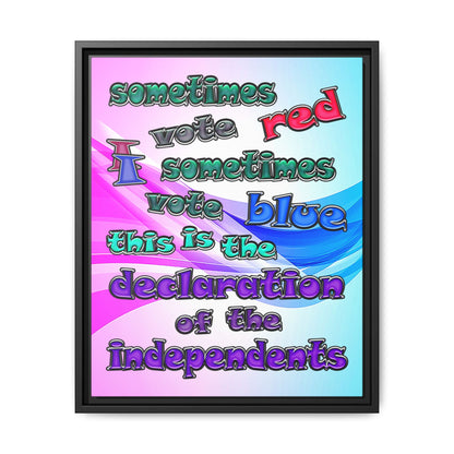 declaration of the independents - framed canvas art (light blue-pink wave)