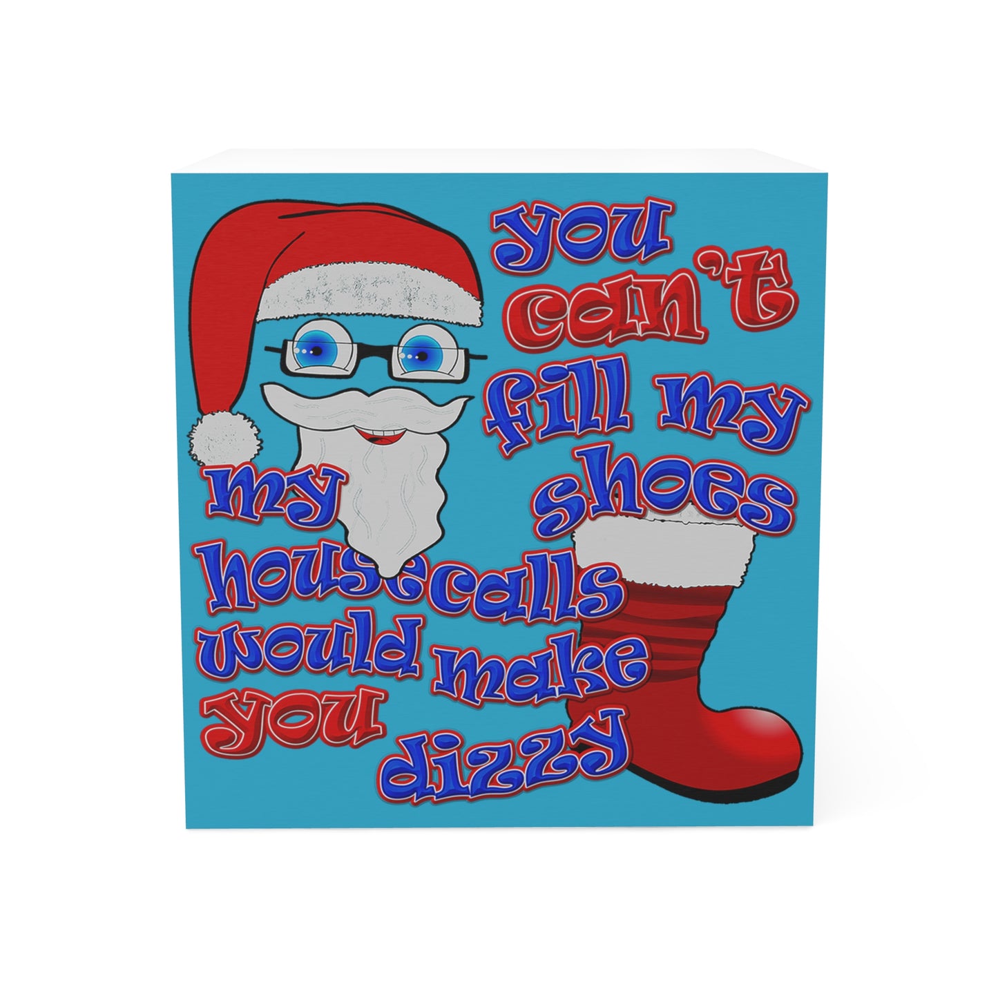 santa's shoes - note cube (turquoise)