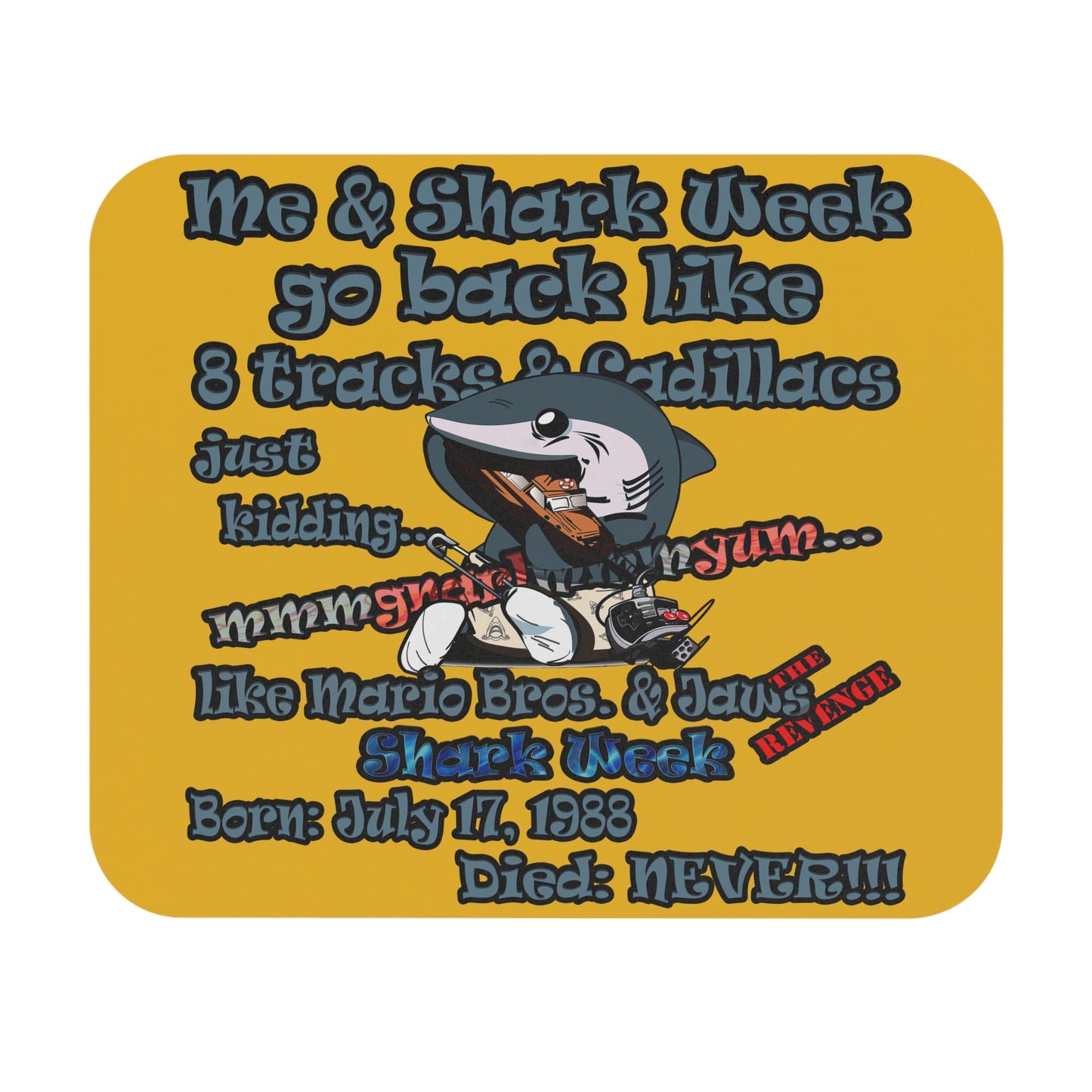 shark week - Mouse Pad (Rectangle) - (yellow)