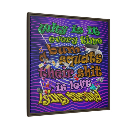 the bum's shit - framed canvas art (purple wave)