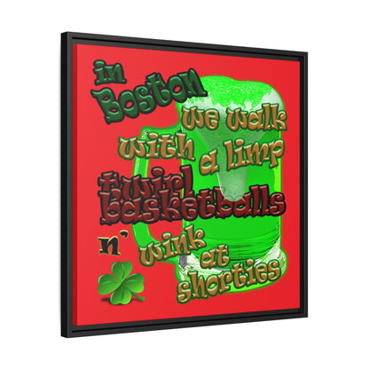 celtics logo - framed canvas art (red)