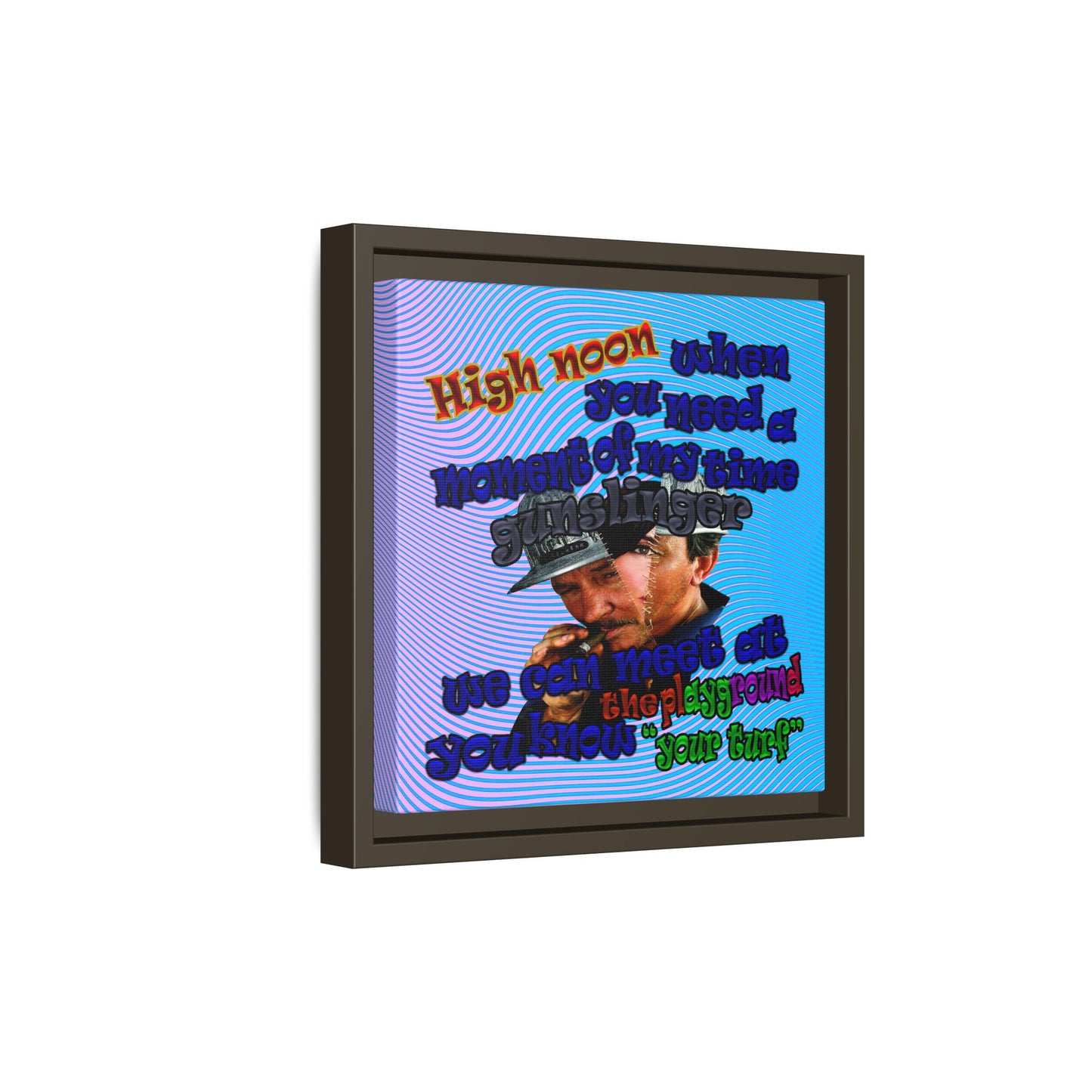 high noon - framed canvas art (light blue-purple wave)