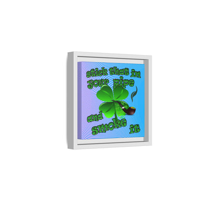 stick that in your pipe and smoke it - framed canvas art (light blue-purple wave)