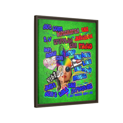 drop the beat - framed canvas art (green turf)
