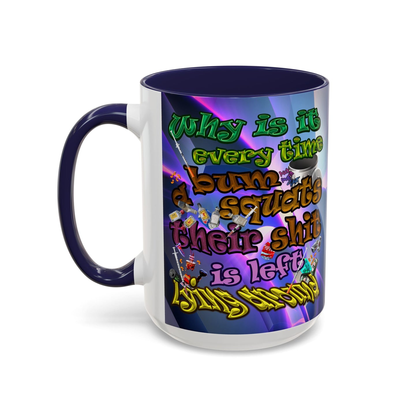 the bum's shit - Accent Mug (grey-pink wave)