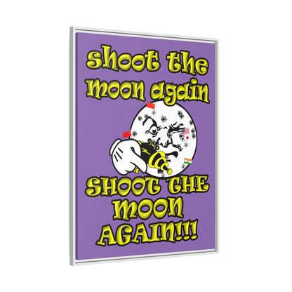shoot the moon again - framed canvas art (light purple)