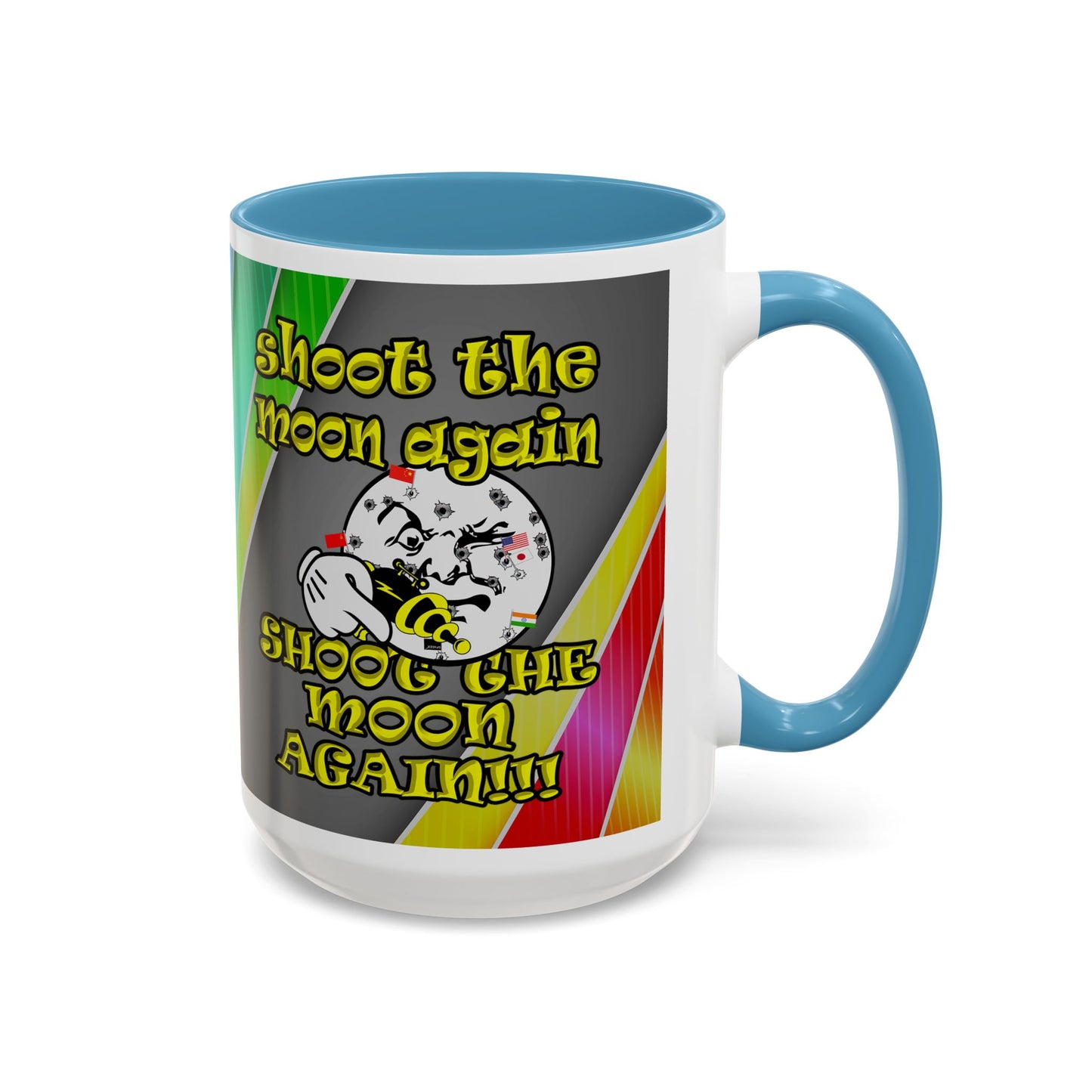 shoot the moon again - Accent Mug (rainbow split)