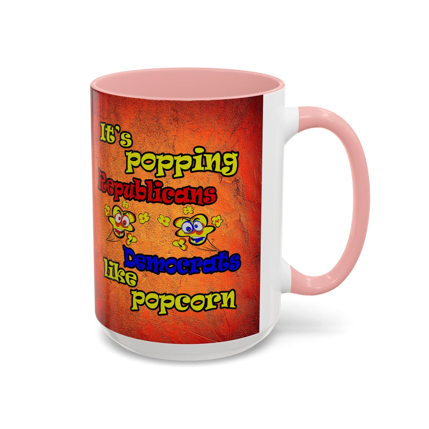 popping like popcorn - Accent Mug (burnt orange)