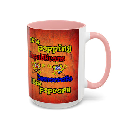 popping like popcorn - Accent Mug (burnt orange)