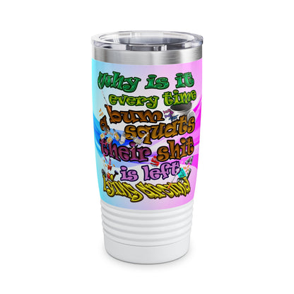 the bum's shit - Ringneck Tumbler, 20oz (light blue-pink wave)