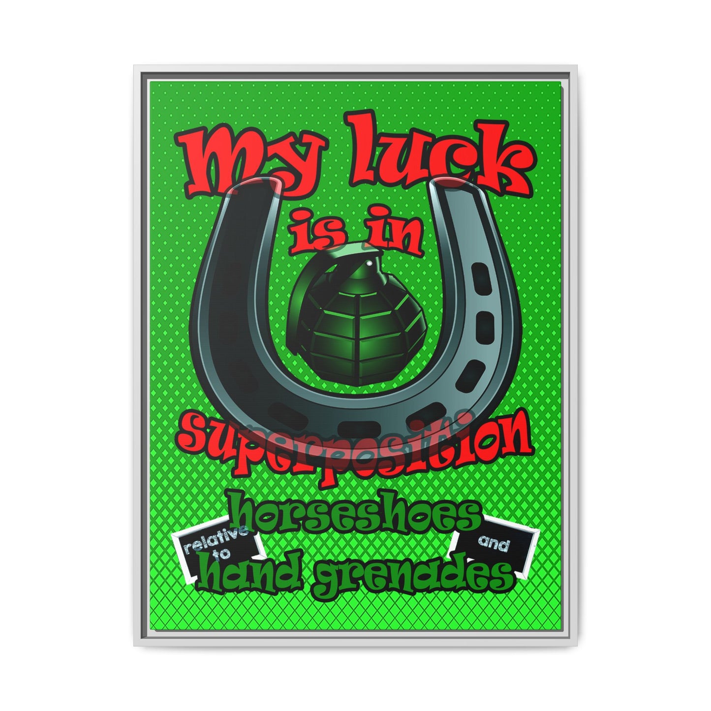 my luck - framed canvas art (logo green)