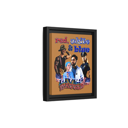 rw&b lives matter - framed canvas art (light brown)